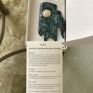 NWOT. Solid Brass Decorative Bird Doorbell Faceplate by S P I